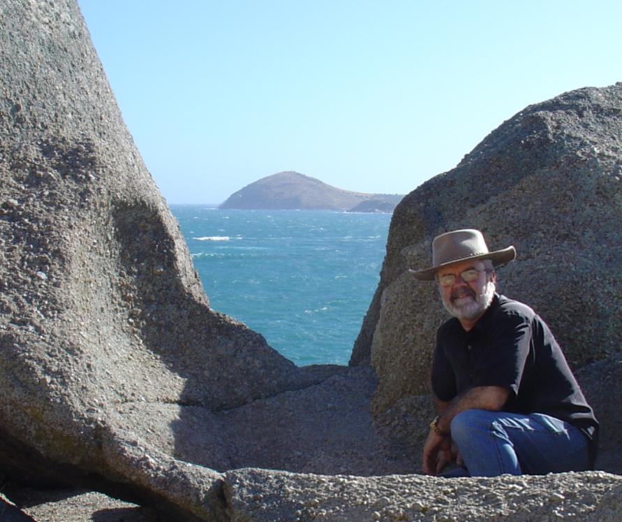 Grant bluffing on Granite Island